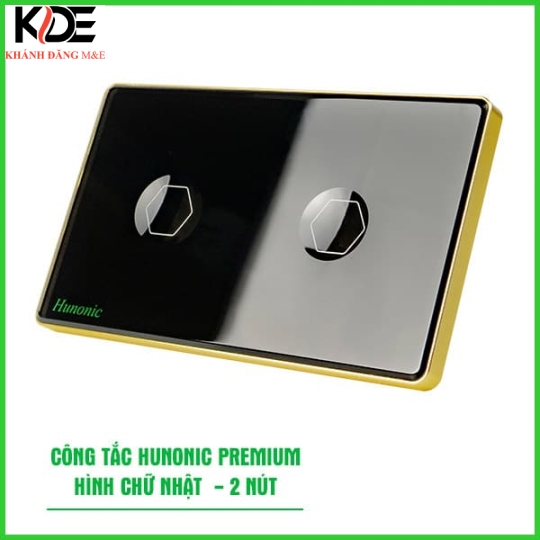 Công tắc cảm ứng BLE Hunonic Premium 2 nút , HCN ,màu Đen