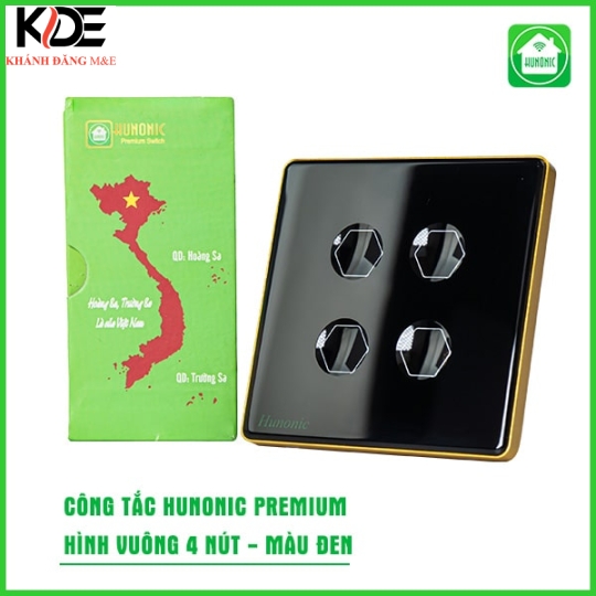 Công Tắc cảm ứng BLE  Hunonic Premium Hình Vuông 4 nút